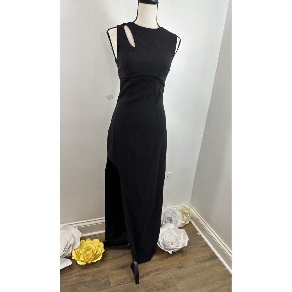 MARIA BIANCA NERO long black Slit dress size 4